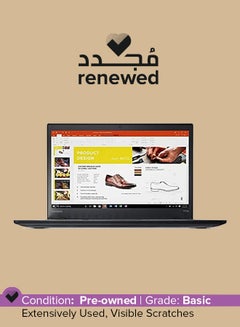 اشتري Renewed - Thinkpad T470s (2017) Business Laptop With 14-Inch Display, Intel Core i7 Processor/7th Gen/8GB RAM/256GB SSD/Intel HD Graphics 620 With Keyboard English/Arabic Black في السعودية