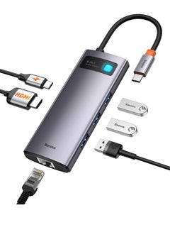 اشتري 6-In-1 USB C Hub, Type C Hub To 4K/30Hz HDMI Adapter With 100W Power Delivery Grey1 في السعودية