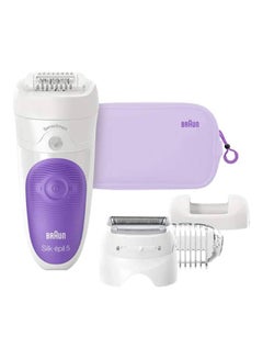 Buy Ses 5549 Gs Silk-Epil 5 Wet & Dry Cordless Epilator With 4 Extras, Including A Shaver Head And Trimmer Cap in Egypt