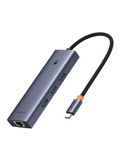 Buy USB C Hub 4-Port Hub Docking Station (USB-A To USB3.0*3+RJ45*1) Grey05 in Saudi Arabia