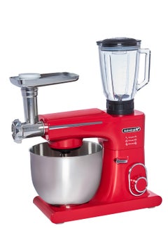 اشتري Stand Mixer, Stainless Steel Bowl with 1.5L Glass Blender & 1 Set Meat Grinder, Low Noise 75dB Highest Speed, Manual Knob Switch With 8 Speeds 7 L 1800 W ADSM7SS15 Red في الامارات