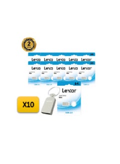 Buy Pack of 10 lexar USB Flash Drive JumpDrive M22 , USB 2.0, Silver - official distributor 64 GB in UAE