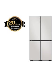 Buy 523L Net Capacity, Bespoke Refrigerator, Triple Cooling + Precise Cooling + Metal Cooling RF60A91C3AP/AE Cotta White in UAE