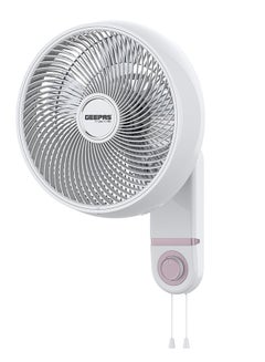 Buy 14" Wall Fan With 3 Speed Setting, ABS Circulator Head, AS 5 Fins Blade, ABS Body, Wide Angle Oscillation, 60W Powerful Motor, Chrome & Silver Painting Decoration 60 W GF21203 White in Saudi Arabia