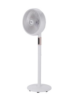 Buy 14" Stand Fan With Remote Control, Oscillation, 3 Speed Setting, 5 Pcs AS Blades, 60W Powerful Motor, 8 Hours Motor, ABs Circulator Head, ABS Body, 3 Mode Natural, Normal, Sleeping 60 W GF21205 White in UAE