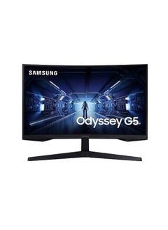 اشتري Samsung Odyssey G5 Lc27G55Tqbmxeg 27 Inch 144Hz 1Ms 2K VA Curved Gaming Monitor Black في مصر