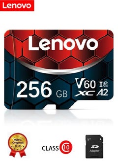 اشتري بطاقة ذاكرة لينوفو V60 فائقة السرعة ميكرو إس دي XC A2 كلاس 10 ميكرو TF فلاش سرعة قراءة تصل إلى 100 ميجابايت/الثانية سعة 256 جيجابايت مع محول بطاقة SD 256 GB في السعودية