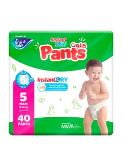 Buy Baby Instant Dry Pants Size 5 Maxi 12-17kg 40 Diapers in UAE