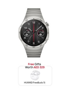 Buy Watch GT 4 46Mm Smartwatch, 14 Days Battery Life, Science-Based Calorie Management, Dual-Band Five-System GNSS Position, Heart Rate Monitor, Andriod And iOS + Freebuds 5i Grey in UAE