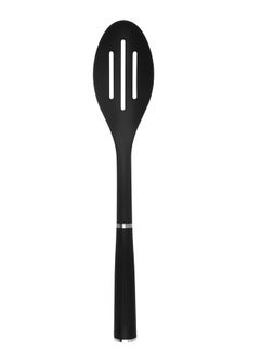 Buy Royalford Nylon Slotted Serving Spoon- RF11920 Ideal for Serving Main Dish, Straining Pasta Or Vegetables Deep Spoon with Comfortable Handle Black in UAE