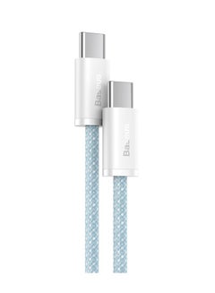 اشتري USB C To USB C Cable 1M, 100W Power Delivery Type-C Cord 5A PD Fast Charger With E-Marker Chip Compatible For iPhone 15/ 15 Pro Max/Plus, MacBook Pro, Chromebook, iPad Pro, Galaxy S23 Ultra/S22 Blue في الامارات