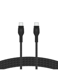 Buy Boostcharge Pro Flex Braided Usb-C To Usb-C Sync Cable 1M, Type C Cable Fast Charger, Type C To Type C Cable, For Apple Macbook Air/Pro, Ipad Pro/Air/Mini, Samsung Galaxy S24/23/22 Ultra Black in UAE