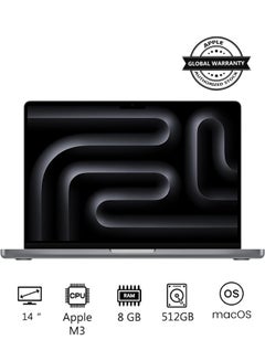 Buy 2023 Newest MacBook Pro MTL73 Laptop M3 chip with 8‑core CPU, 10‑core GPU: 14.2-inch Liquid Retina XDR Display, 8GB Unified Memory, 512GB SSD Storage And Works with iPhone/iPad English Space Grey in Saudi Arabia