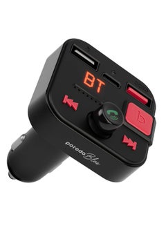 اشتري Wireless FM Transmitter With Dual QC3.0 & Type-C Port - Black في الامارات