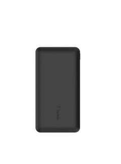 Buy 10000 mAh Belkin Boost Charge Power Bank with 2 USB-A Ports & 1 USB-C Port for up to 15W, Slim & Lightweight Powerbank Design with LED Light Indicator - Black in Egypt