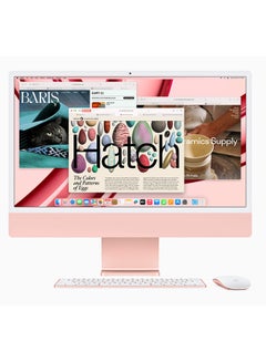 Buy 24-inch iMac with Retina 4.5K display: Apple M3 chip with 8‑core CPU and 10‑core GPU, 512GB SSD/Integrated Graphics English/Arabic Pink in UAE