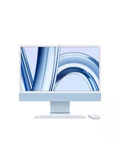 Buy 24-inch iMac with Retina 4.5K display: Apple M3 chip with 8‑core CPU and 10‑core GPU, 256GB SSD/Integrated Graphics English/Arabic Blue in UAE