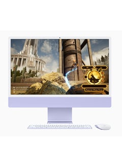 اشتري 24-inch iMac with Retina 4.5K display: Apple M3 chip with 8‑core CPU and 8‑core GPU, 256GB SSD/Integrated Graphics English Blue في مصر