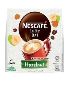 Buy 3 In 1 Latte Hazelnut Instant Coffee 20 Sticks x 24g 480grams  Single in UAE