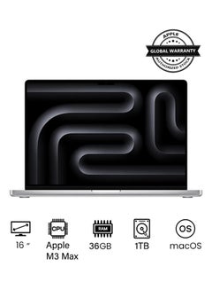 Buy 2023 Newest MacBook Pro MRW73 Laptop M3 Max chip with 14‑core CPU, 30‑core GPU: 16.2-inch Liquid Retina XDR Display, 36GB Unified Memory, 1TB SSD Storage And Works with iPhone/iPad English/Arabic Silver in UAE