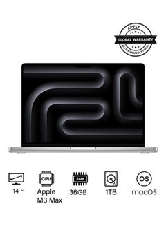 اشتري 2023 Newest MacBook Pro MRX83 Laptop M3 Max chip with 14‑core CPU, 30‑core GPU: 14.2-inch Liquid Retina XDR Display, 36GB Unified Memory, 1TB SSD Storage And Works with iPhone/iPad English/Arabic Silver في السعودية