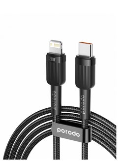 Buy Braided 20W PD C To Lightning Fast Charging Cable 1M Black in UAE