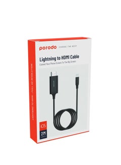 Buy Lightning To HDMI Cable 2M Black in UAE
