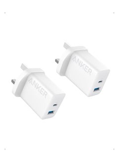 Buy 2-Pack Dual Port USB Fast Wall Charger 20W White in Saudi Arabia
