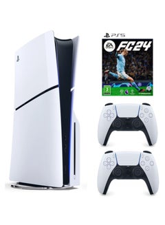 Buy PlayStation 5 Slim Disc Console With Extra Controller and EA FC 24 KSA VERSION in UAE