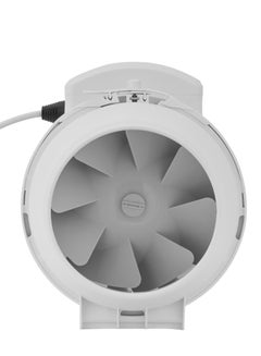 Buy 6” In Line Exhaust Fan With 2 Speed, 2150 rpm Speed, 370CFM, Rust Free, Low Noise, Installed In Loft Or Roof Space, Overrun Timer Adjustable From 2-30 Minutes, 28 W GF21192 White in Saudi Arabia