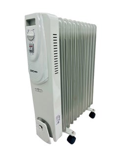 Buy Oil Filled Radiator 11 Fans With 3 Heating Level And Adjustable Thermostat 2500 W GVOR-2011 White in Saudi Arabia