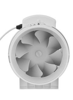 Buy 8” In Line Exhaust Fan" with 2-speed settings, 1700 rpm speed, 500CFM, rust-free construction, low noise operation, designed for installation in loft or roof space 55 W GF21193 White in UAE