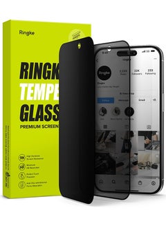 اشتري Privacy Glass Anti-Spy Compatible With iPhone 15 Pro Max Screen Protector Full-Coverage Tempered Guard With Installation Jig Clear في الامارات