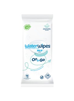 Buy Plastic Free On the Go Wipes, 99.9% Water, Unscented, Gentle on Skin, 28 Wet wipes in UAE