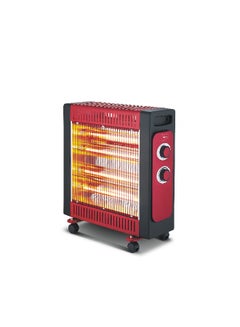 Buy Quartz Tube Heater 4 Tubes 3 Heating Powers 550/1100/2200W, Over Heat Protection, Castor Base Easy To Move 2200 W HQ 81 Red/Black in Saudi Arabia