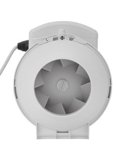 Buy 4” In Line Exhaust Fan With 2 Speed, 23W Power, Low Noise, 2660rpm Speed, Installed In Loft Or Roof Space, Overrun Timer Adjustable From 2-30 Minutes, 130CFM Airflow, Rust Free 23 W GF21191 White in UAE