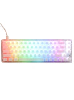 اشتري One 3 SF Aura Clear White RGB LED Arabic Layout Double Shot ABS Mechanical Blue Switch Keyboard White في الامارات