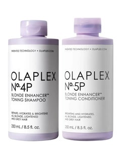 Buy 2-Pieces No.4P Blonde Enhancer Toning Shampoo Lavender And No.5P Blonde Enhancer Toning Conditioner Set 500ml in UAE