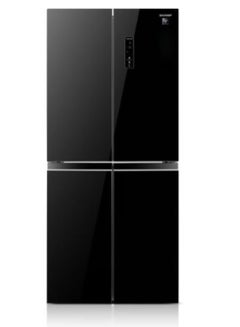 Buy French Door Refrigerator 401 L Glass SJ-FH560-BK3 Black in UAE