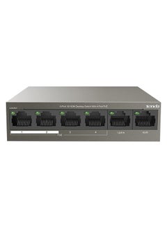 Buy PoE Switch 6-Port 10/100Mbps (4 PoE+ & 2 Uplink Ports, 58 W for all PoE Ports, QoS, 250m Transmission Distance, 802.3at/af, Desktop/Wall Mounting, Metal Case, Plug and Play) (TEF1106P-4-63W) Brown in UAE