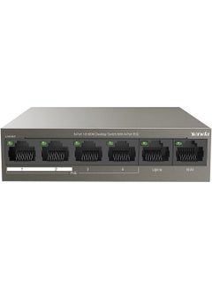 Buy PoE Switch 6-Port 10/100Mbps (4 PoE+ & 2 Uplink Ports, 58 W for all PoE Ports, QoS, 250m Transmission Distance, 802.3at/af, Desktop/Wall Mounting, Metal Case, Plug and Play) (TEF1106P-4-63W) Brown in UAE