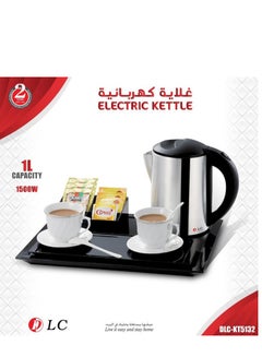 Buy Electric Kettle 1 L 1500 W 905132 Black on silver in Saudi Arabia