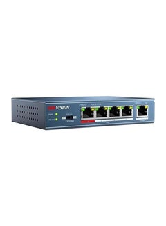 Buy DS-3E0105P-E/M(B) Switch, 4 X 100m Poe Ports & 1 X 100m Ethernet Port, Supports Poe Power Supply and Extend Mode, Wire-speed Forwarding & Non-blocking Design BLUE in UAE