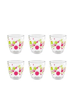 اشتري Pasabahce Large Cups Set of 6 -Aqua Pois - (285ml)- Suitable For Juice,Water and Cold Drinks -Turkey Made clear في مصر