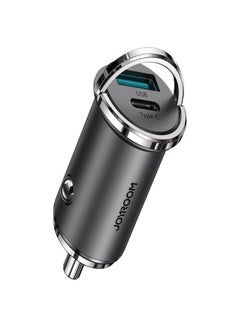 Buy Joyroom Fast Car Charger USB Type C / USB 45 W 5 A Power Delivery Quick Charge 3.0 AFC SCP (C-A35) Grey in Egypt