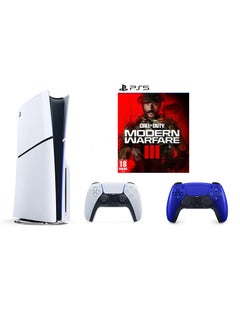 Buy PlayStation 5 Slim Disc Console with Extra Blue Controller and Call of Duty: Modern Warfare III Bundle in UAE