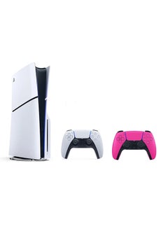 اشتري PlayStation 5 Slim Console Disc Version With Extra Pink Controller في مصر