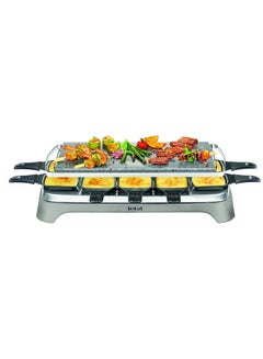 Buy Pierrade Raclette 1350 Watts Stone Grill Plate 10 Non-Stick Dishwasher Safe Pans Including Scraper Detachable Cable PR457B Grey in UAE