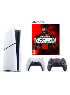 Buy PlayStation 5 Slim Disc Console with Extra Grey Camouflage Controller and Call of Duty: Modern Warfare III Bundle in Egypt
