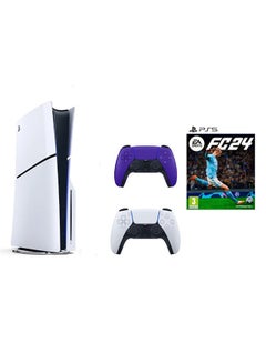 Buy PlayStation 5 Disc Slim Console With Extra Purple Controller and FC 24 in Egypt